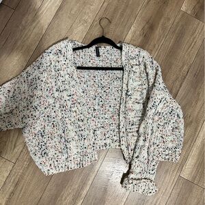 Chunky Cropped Cardigan (Speckled) | SZ large